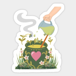 I put a love spell on you witchcraft green aesthetic love potion magic Sticker